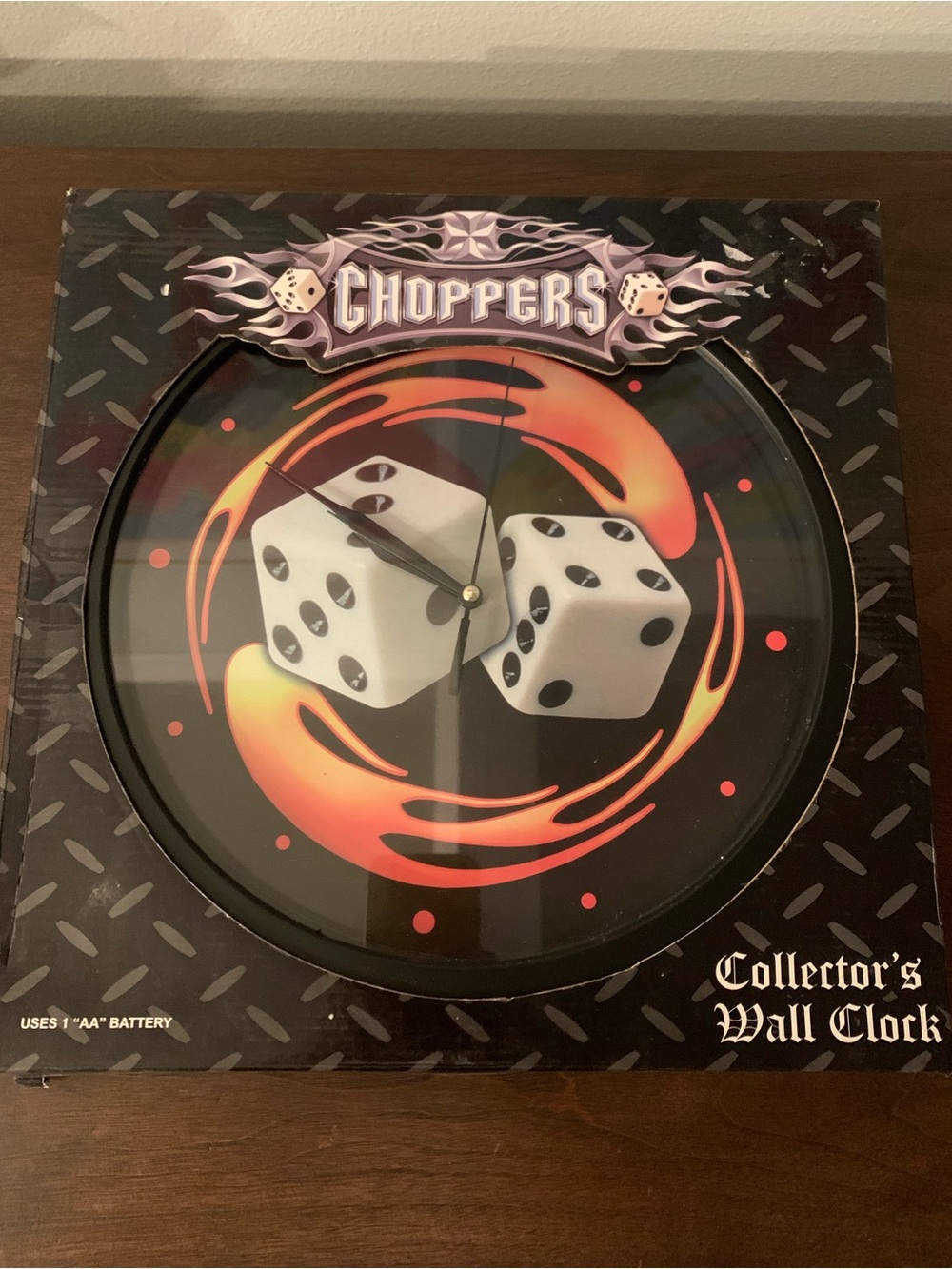 **NON WORKING** West Coast Choppers "Flames & Dice" Collector's Wall Clock